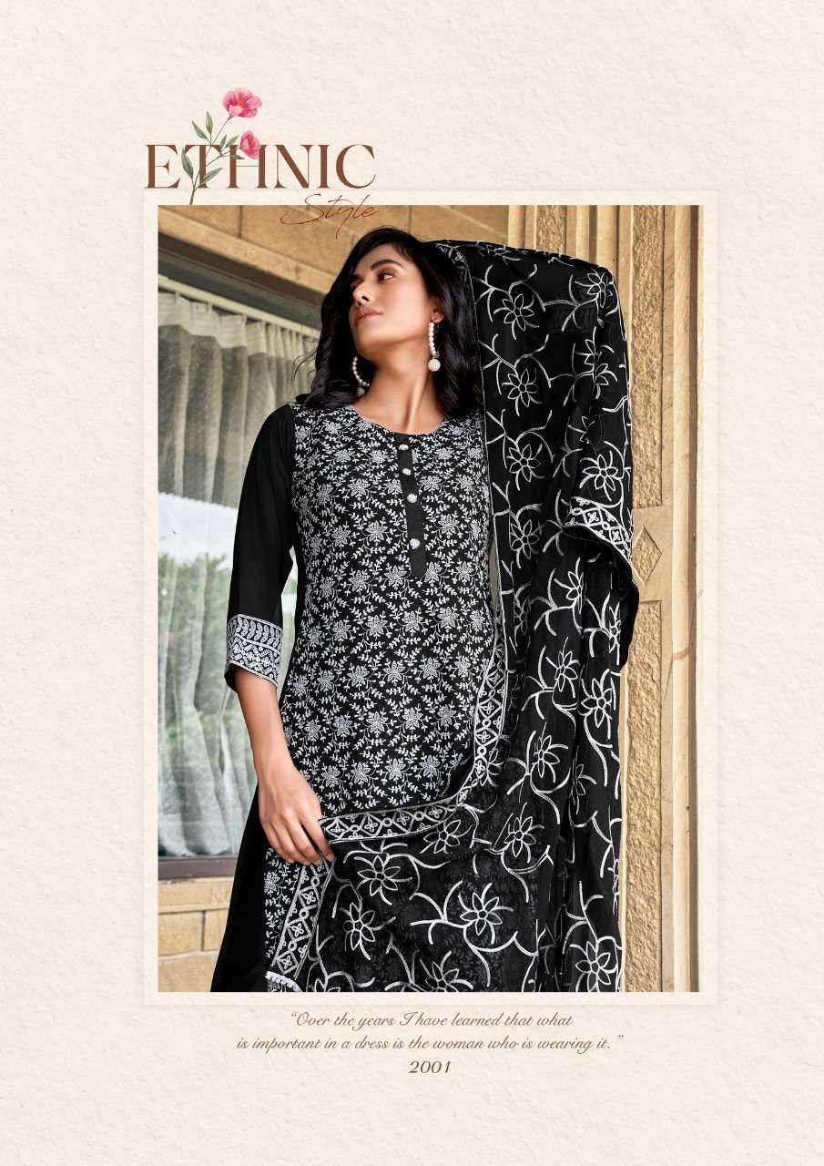 Parra Studio- Zoya Vol 2-fabric-georgette-kurti-shifali Work -inner-satin-fabric-embroidery-work-lace-pant-nazmin-chain Work-dupatta -2001-C